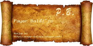 Payer Balázs névjegykártya