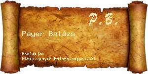 Payer Balázs névjegykártya